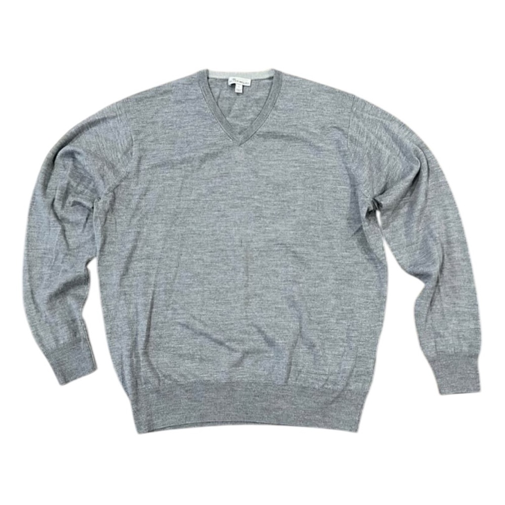Peter Millar Men’s Silk Wool Sweater Light Gray Large